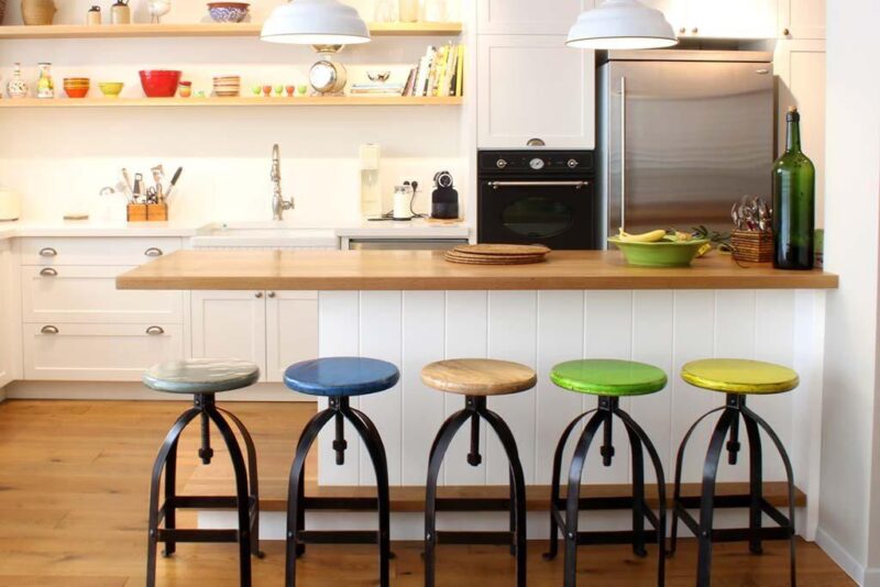כסאות בר ברזל טבעי למטבח