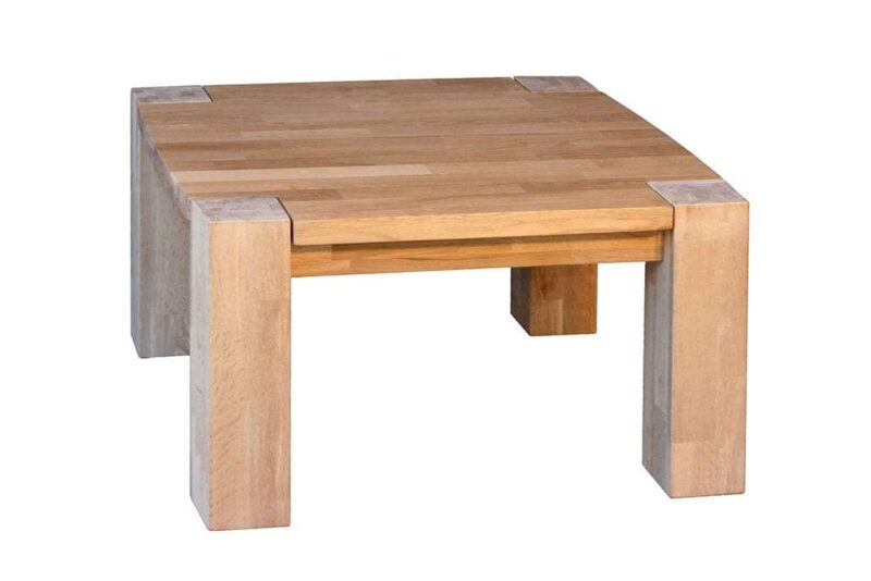 שולחן סלון מרובע מעץ אלון